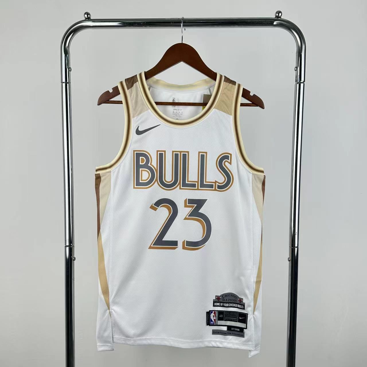 Men Chicago Bulls 23 Jordan White Nike City Edition Season 2025 NBA Jersey